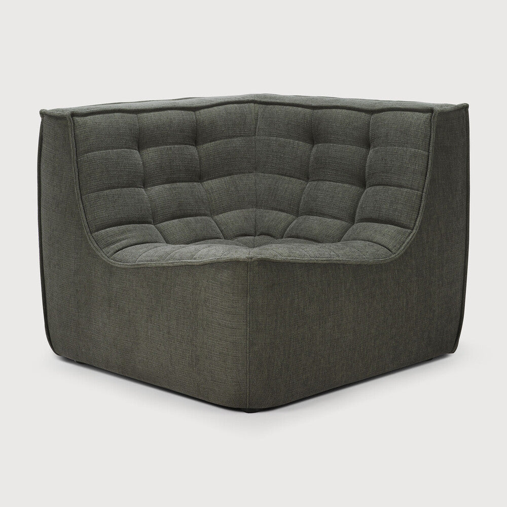 Ethnicraft - Canapé de coin N701 tissu éco moss