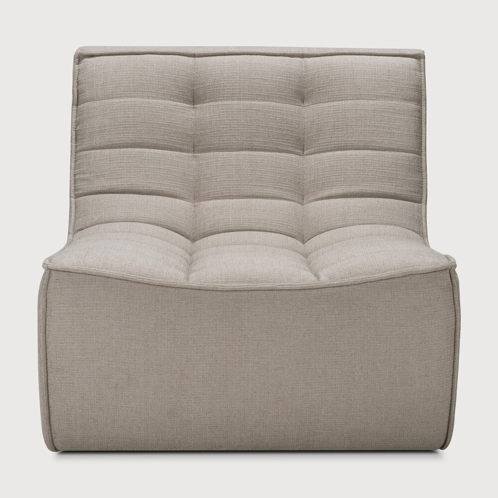 Ethnicraft - Fauteuil N701 - en tissu "éco" écru - 80 x 91 x H76