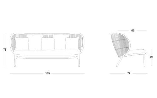 Vincent Sheppard - Outdoor - Kodo - Canapé 3 Places - 165 x 77